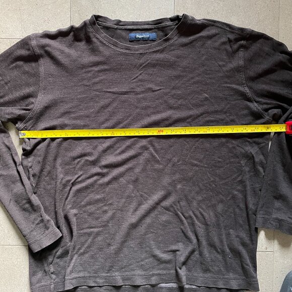 Men's Zegna Sport Chocolate Brown Soft Long Sleeve Jersey-Medium - Picture 5 of 8
